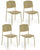Set 4 Sedie 52x52xH79 cm in Polipropilene Mars Giallo