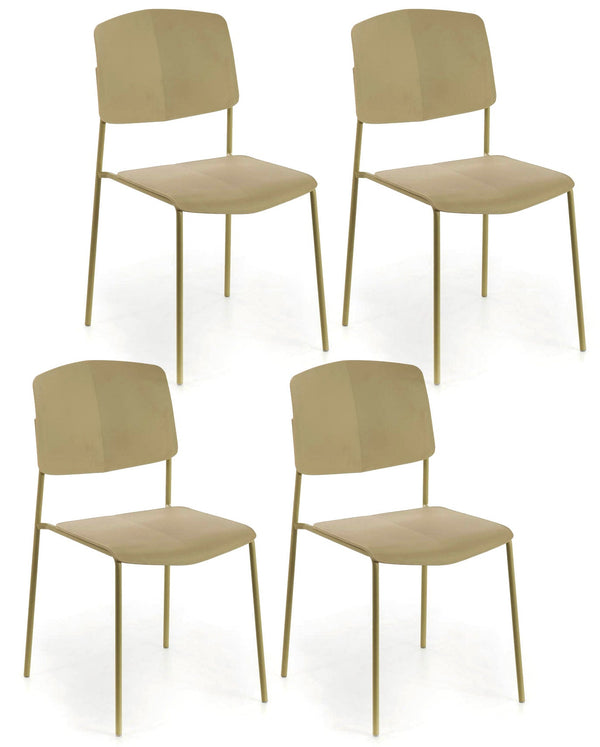 prezzo Set 4 Sedie 52x52xH79 cm in Polipropilene Mars Giallo