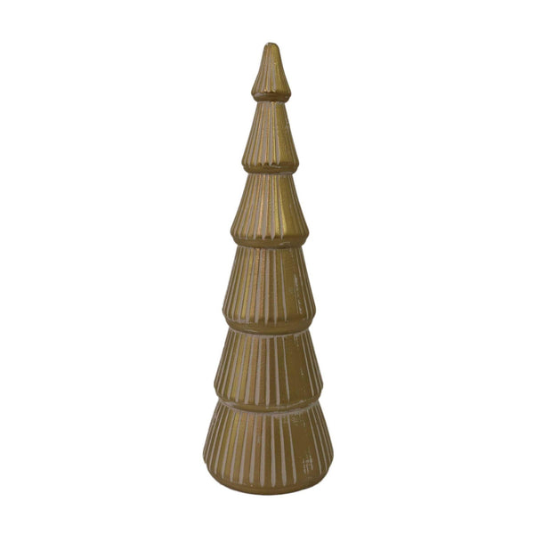Mini Albero di Natale in Legno oro cm Ø15xh48 sconto