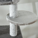 Albero Tiragraffi per Gatti 60x40x225-255 cm con Corde in Sisal Grigio