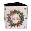 Puff similpelle ghirlanda quadro cm 38x38xh38