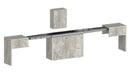 Set 2 Panche Allungabili 66/290x25x45 cm Pratika Singola A e B Cemento  