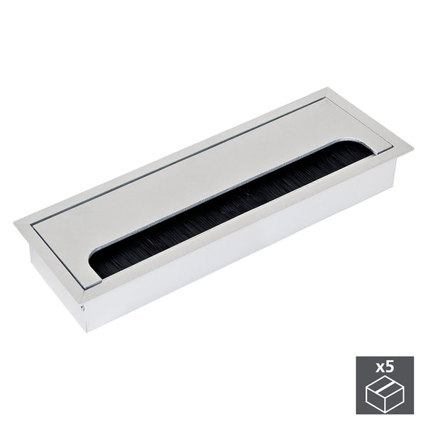 online Passacavi da Tavolo Rettangolare 269 x 80 mm a Incasso Alluminio Anodizzato Opaco 5 Pezzi Emuca