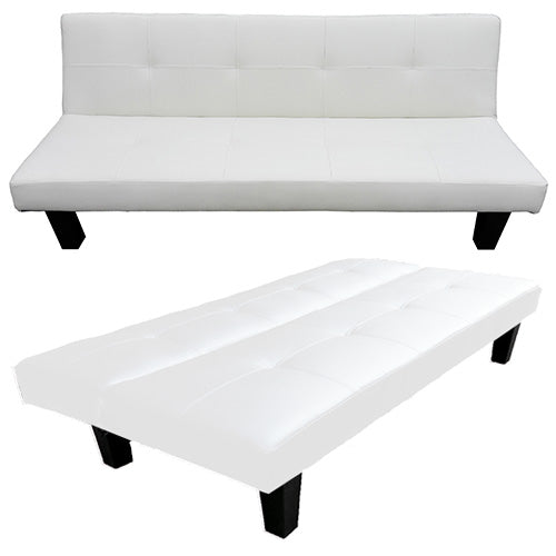 online Divano Letto 3 Posti Reclinabile Divanoletto Prontletto in Similpelle Bianco Crema