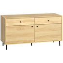 Mobiletto Basso 120x39,5x64 cm in Truciolato e Acciaio Naturale