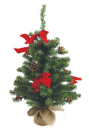Mini Albero di 60 cm con Fiocchi Bacche e Pigne Soriani Juta