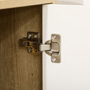 Mobile da Cucina per Microonde 90x30x94 cm in Truciolato Naturale e Bianco