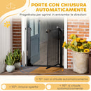 Cancellino per Cani Estensibile a Pressione 75-82x76 cm con Chiusura Automatica in Acciaio e ABS Nero      