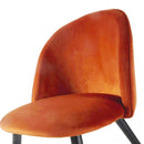 Set 4 Sedie Imbottite 49x52x79 cm in Velluto Arancio e Nero