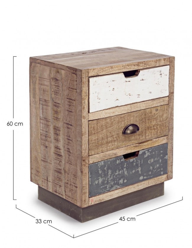Comodino 3 Cassetti Tudor in Legno