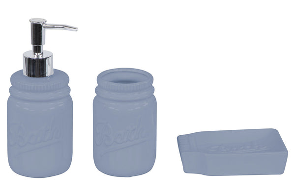 Set 3 Accessori da Bagno in Ceramica Azzurro prezzo