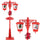 Lampione Natale con Luce LED Scena Natalizia Neve Motorizzata Musica 188 cm Rosso