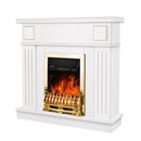 Camino Elettrico da Pavimento 99,7x103,4x27 cm Effetto Fiamma 2000W Marina & Galileo gold Bianco