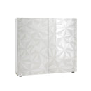 Credenza 2 Ante 120x42x110 cm in Legno TFT Praga Bianco Lucido