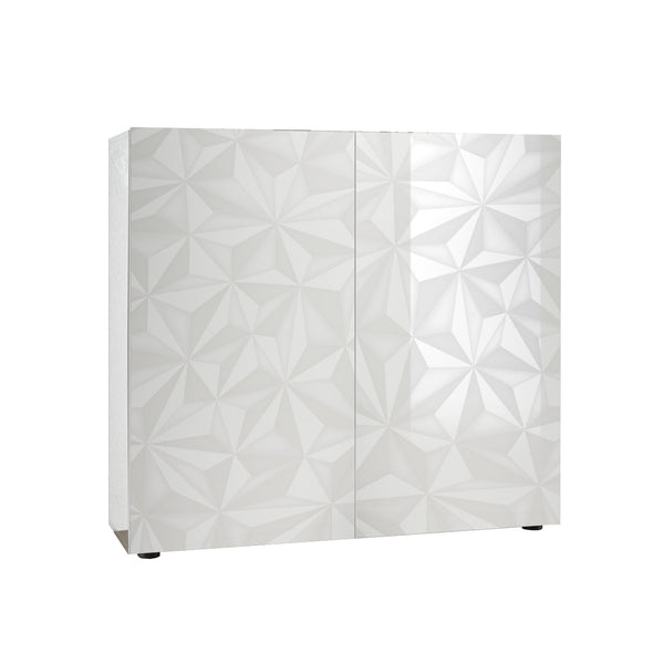 Credenza 2 Ante 120x42x110 cm in Legno TFT Praga Bianco Lucido online