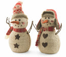 Set 2 Pupazzi di Neve in Stoffa H43 cm Soriani