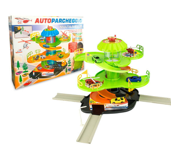 Garage Giocattolo per Bambini Multilivello con Ascensore Auto ed Elicotteri online