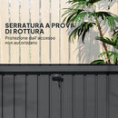 Baule Cassapanca da Esterno 124x66x72 cm da 400L in Acciaio Zincato con Serratura e 2 Chiavi Grigio Scuro   