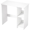 Scrivania per Computer 80x40x74,2 cm con 2 Ripiani Aperti in Truciolato Bianco      