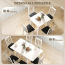 Tavolo Allungabile per 4-6 Persone 140x80x77,5 cm in Truciolato e Acciaio Bianco Effetto Legno      
