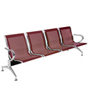 Panca per Sala d'Attesa 4 Posti in Acciaio Rosso