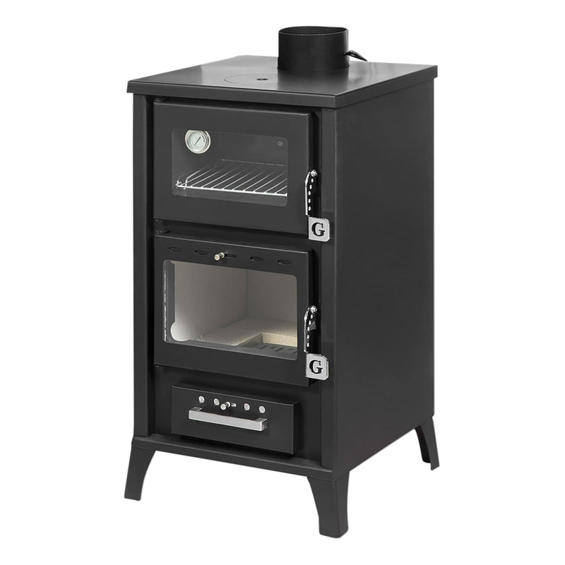 Stufa a Legna con Forno 15,3 KW 45x48,5xH91,5 cm Marzia Nera