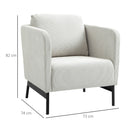 Poltroncina 73x74x82 cm in Velluto a Coste Grigio