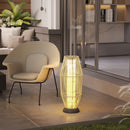 Lampada Solare da Terra da Giardino Ø26x72 cm con Illuminazione LED in PE Rattan e Acciaio Grigio  