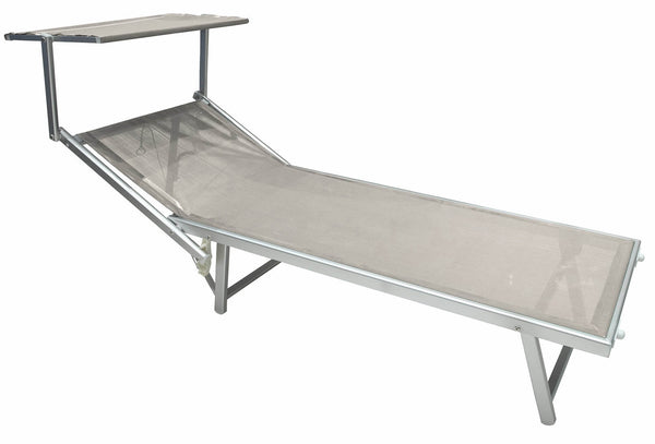 sconto Lettino Prendisole da Giardino in Alluminio Soriani Riccione Ecrù