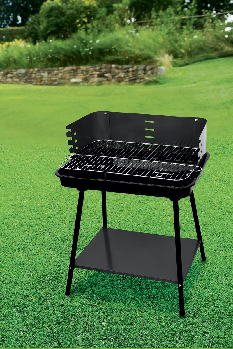 Barbecue a Carbone Carbonella Rettangolare 58x38 cm Soriani Sun-day Nero