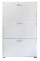 Scarpiera 3 Ante a Ribalta 73x25x120 cm in Legno Salvaspazio Bianca