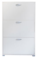 Scarpiera 3 Ante a Ribalta 73x25x120 cm in Legno Salvaspazio Bianca