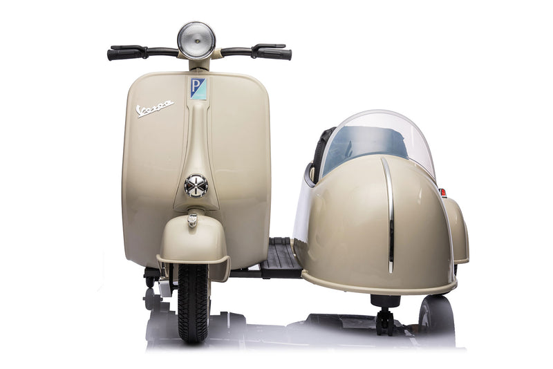 Moto Elettrica per Bambini Licenza Piaggio Vespa Sidecar 12V Crema  
