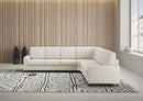 Divano Angolare 7 Posti 286x286x85 cm Sakar in Tessuto Latte