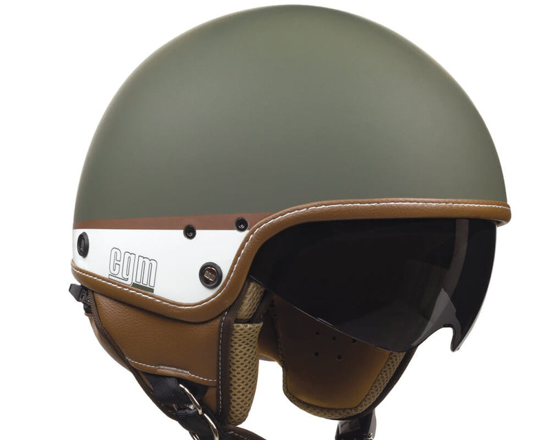 Casco Demi-Jet per Scooter CGM Granada 105G Verde Opaco Varie Misure