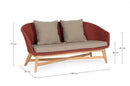 Divano 2 Posti 168x78x77h cm con Cuscini Coachella Scarlet