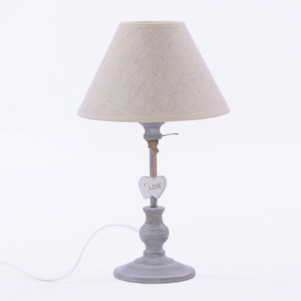 Lampada da Tavolo Ø20xH33 cm in Metallo con Decorazione Cuori Grigio acquista