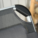 Sdraio Pieghevole 60x165x76 cm con Poggiatesta e Schienale Regolabile in Alluminio Grigio      