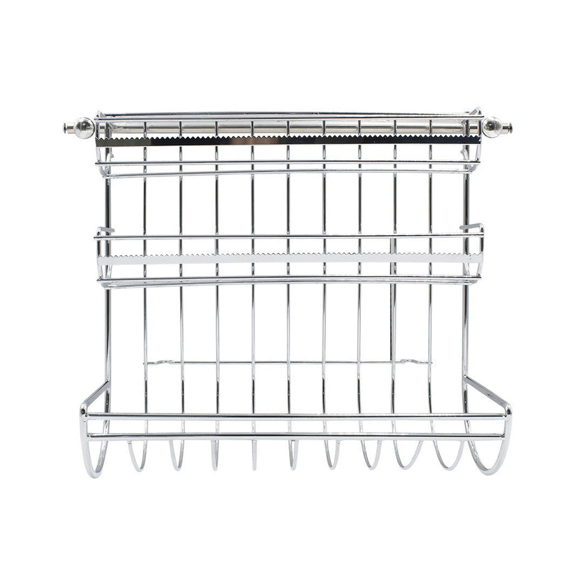 Portarotolo Pellicola da Parete 3 Scompartimenti in Metallo con Lama a Seghetto