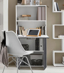Armadio con Scrivania a Scomparsa 70x35x140 cm Dalia Bianco/Report Grigio  