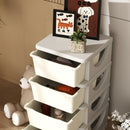 Cassettiera per Cameretta 4 Cassetti 37x37x76 cm in Plastica Crema   