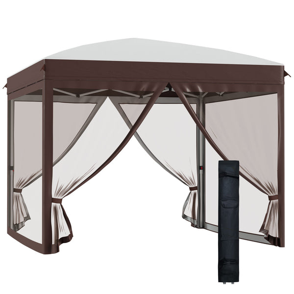 prezzo Gazebo da Giardino 3x3x2,7m con Zanzariera in Acciaio e Tessuto Oxford Crema e Caffè