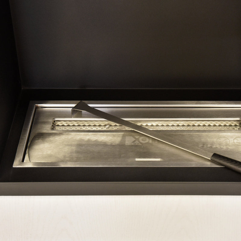 Camino a Bioetanolo da Pavimento 110x98x40 cm Queen Bianco Graffiato