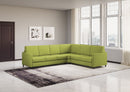 Divano Angolare 6 Posti 281x241x85 cm Karay in Tessuto Verde