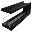 Camino a Bioetanolo Trifacciale Maratea 120x30x50 cm Potenza 3 kW Struttura in Acciaio Nero