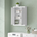 Mobile da Bagno a Parete 61x20x84 cm con 3 Ripriani in MDF Bianco  