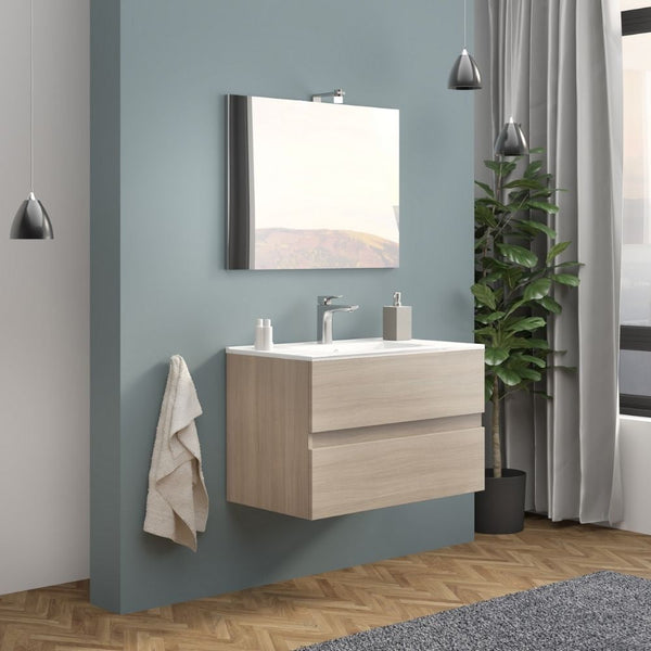 Mobile bagno Trasimeno rovere fumo con specchio prezzo