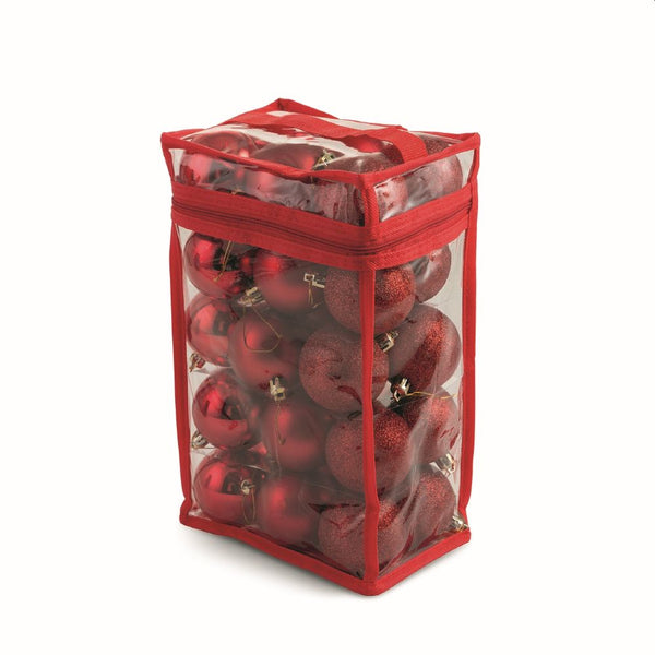 prezzo Set 30 Palle di Natale Ø6 cm in Plastica con Borsa Rosso