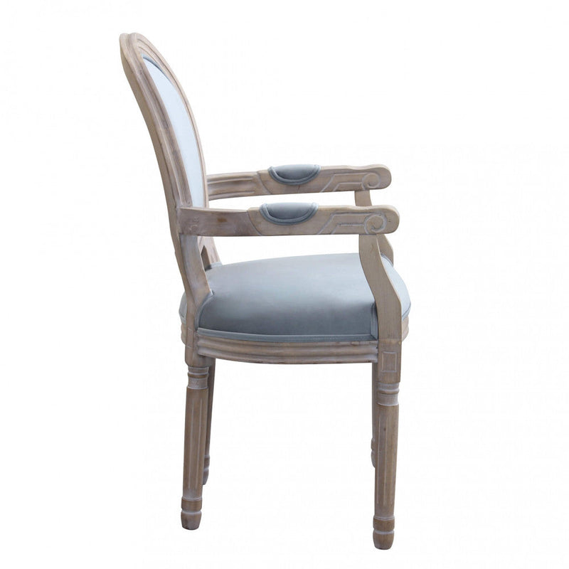 Poltrona Constance in Velluto Grigio 55x46x96 h cm in Velluto Grigio