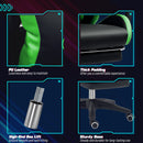 Sedia da Gaming Altezza Regolabile e Schienale Reclinabile 65x65x121-129 cm Nero e Verde   